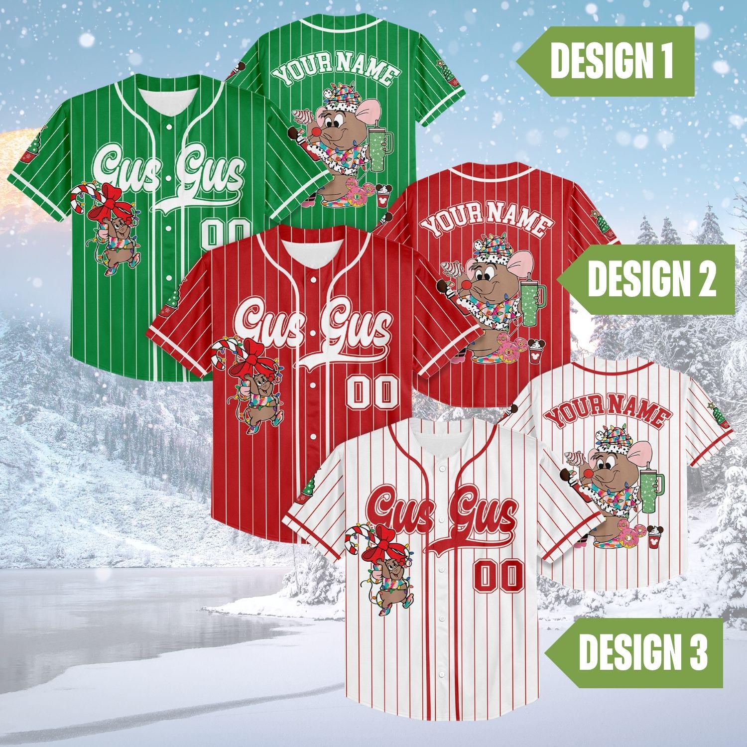 Discover Custom Disney Gus Gus Christmas Collection Simple Baseball, Personalized Baseball Team Jersey, Birthday Gift for Christmas Fans Family