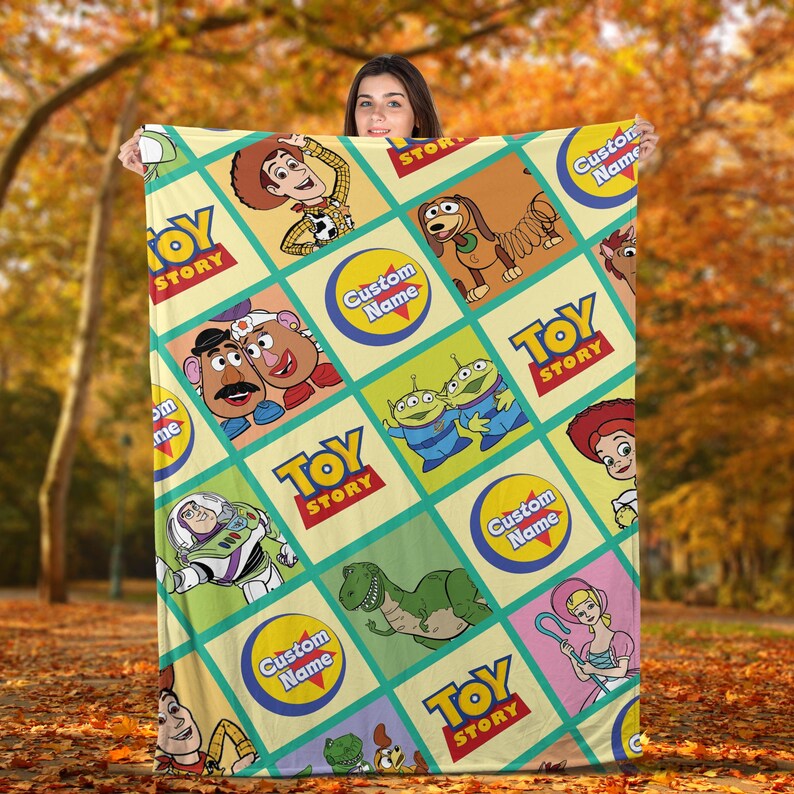 Personalized Toy Story Blanket | Disneyland Toy Story Woven Blanket | Woody Buzz Lightyear Blanket | Birthday Gift | Custom Name Blanket bild 3