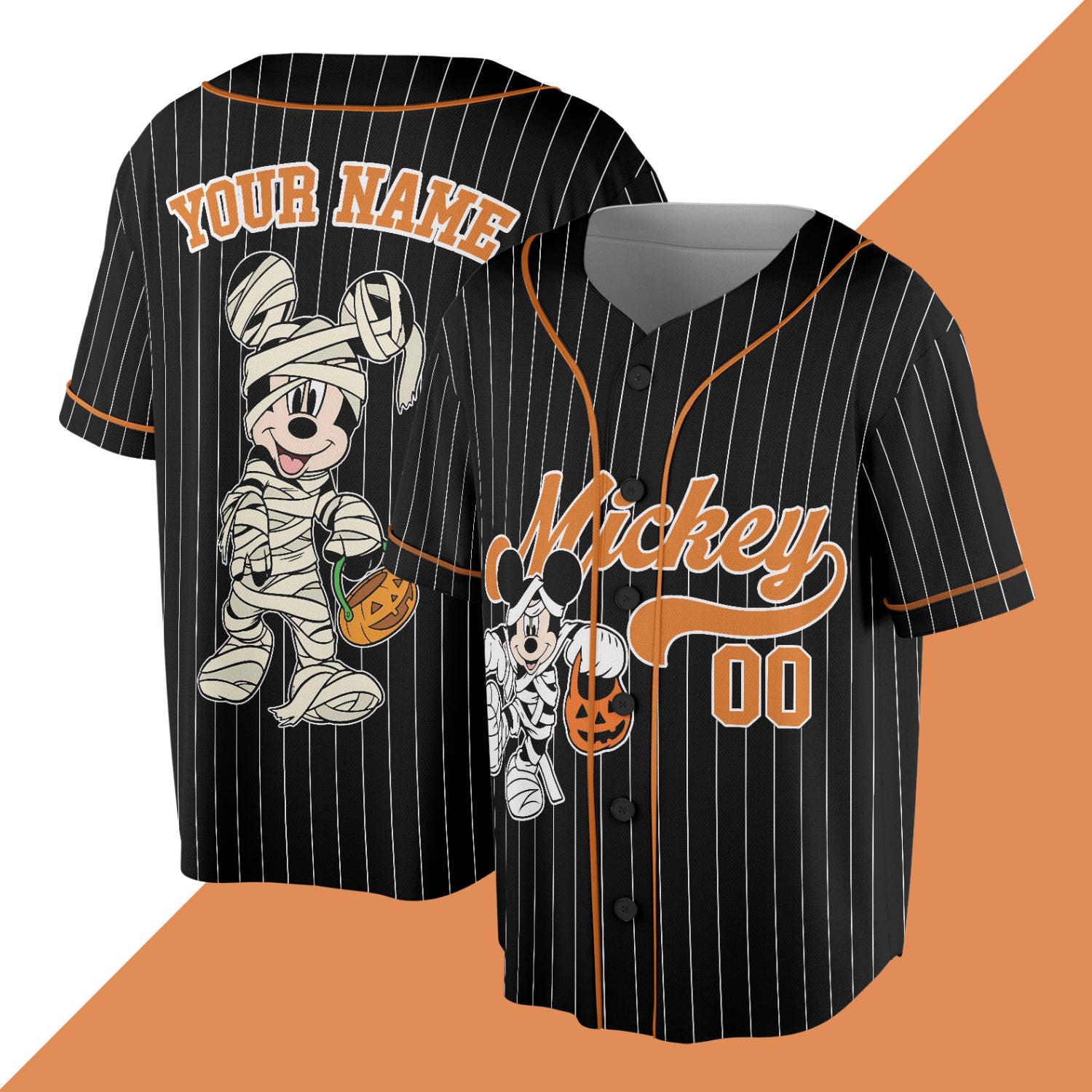 Discover Custom Disneyyy Mickeyy Halloween Jersey, Personalized Baseball Team Jersey