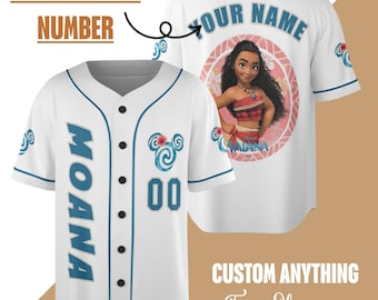 Custom Disney Princess Moana Shirt, Custom Name Disney Game Day Kid Adult Jersey, Disneyland Gift For Disney Princess Moana Birthday Jersey