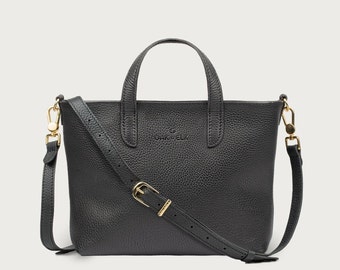 Leather Crossbody Bag: Adjustable Strap, Gold Hardware, Bovine Leather