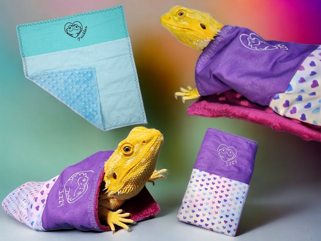 Personalized Embroidered Bearded Dragon Blanket Etsy