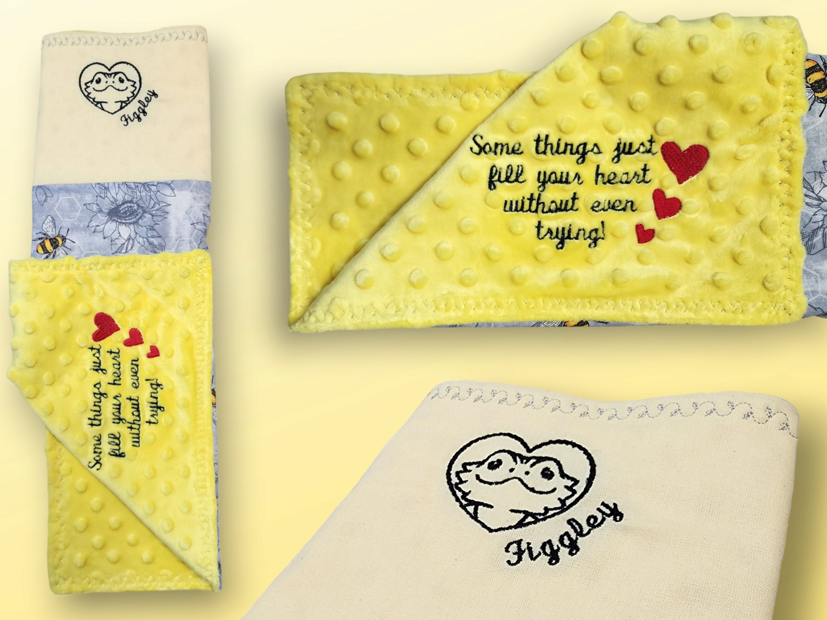 Personalized Embroidered Bearded Dragon Blanket With a Etsy