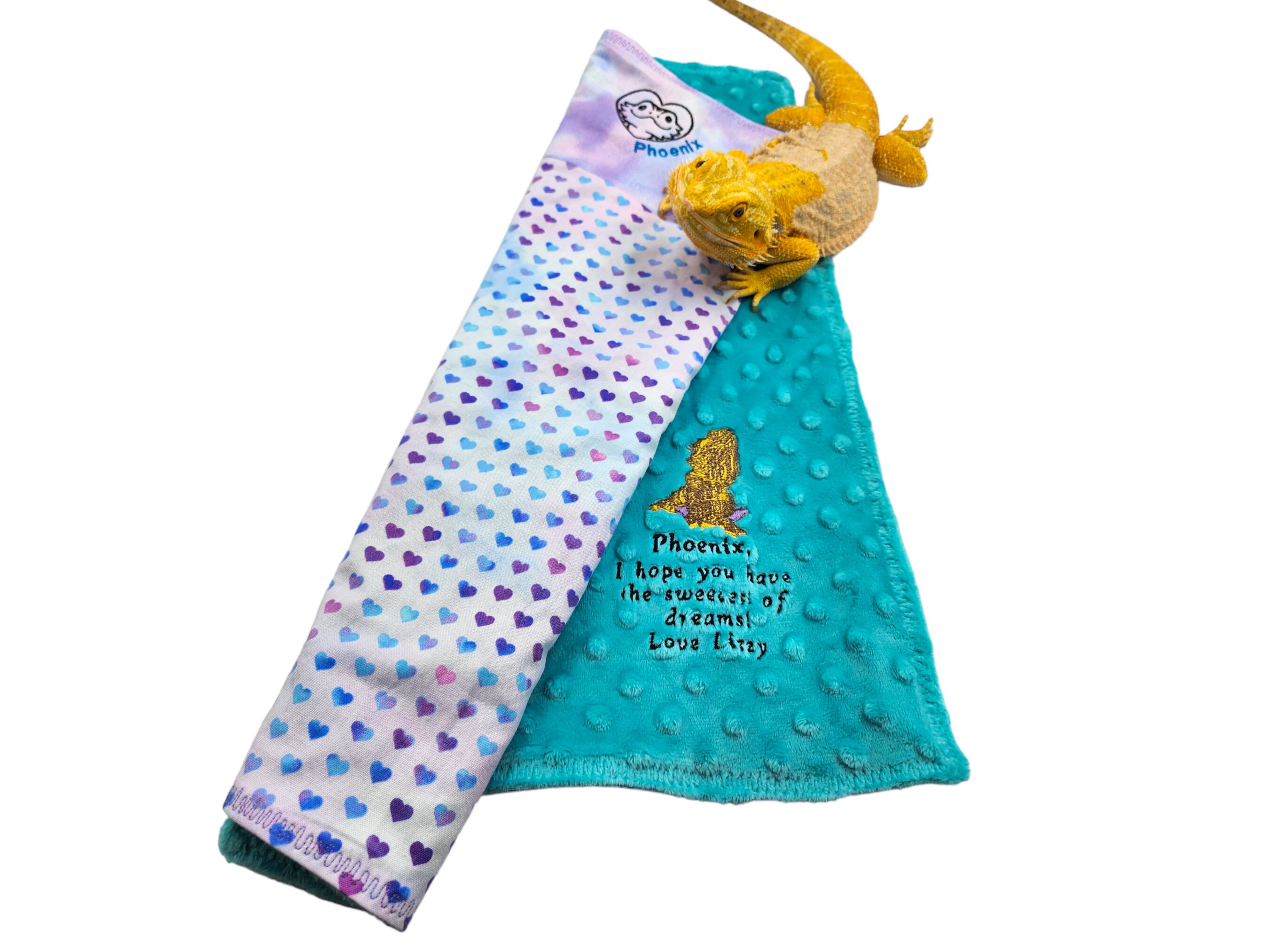 Personalized Embroidered Bearded Dragon Blanket With a Etsy