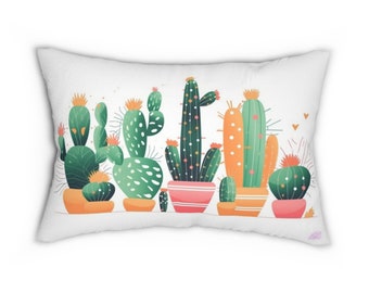 Cute Cactus Lumbar Pillow