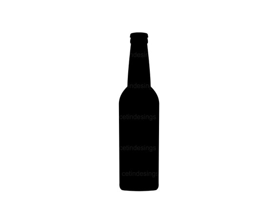 beer bottle clipart black and white