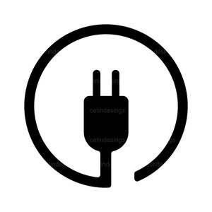 Symbol für elektrischen Stecker im Fahrzeug. Umriss elektrischen