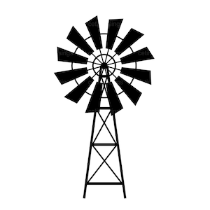 Windmill SVG - Windmill Silhouette - Windmill Clip Art - Farm Svg - Wind Power SVG - Windmill Cut File