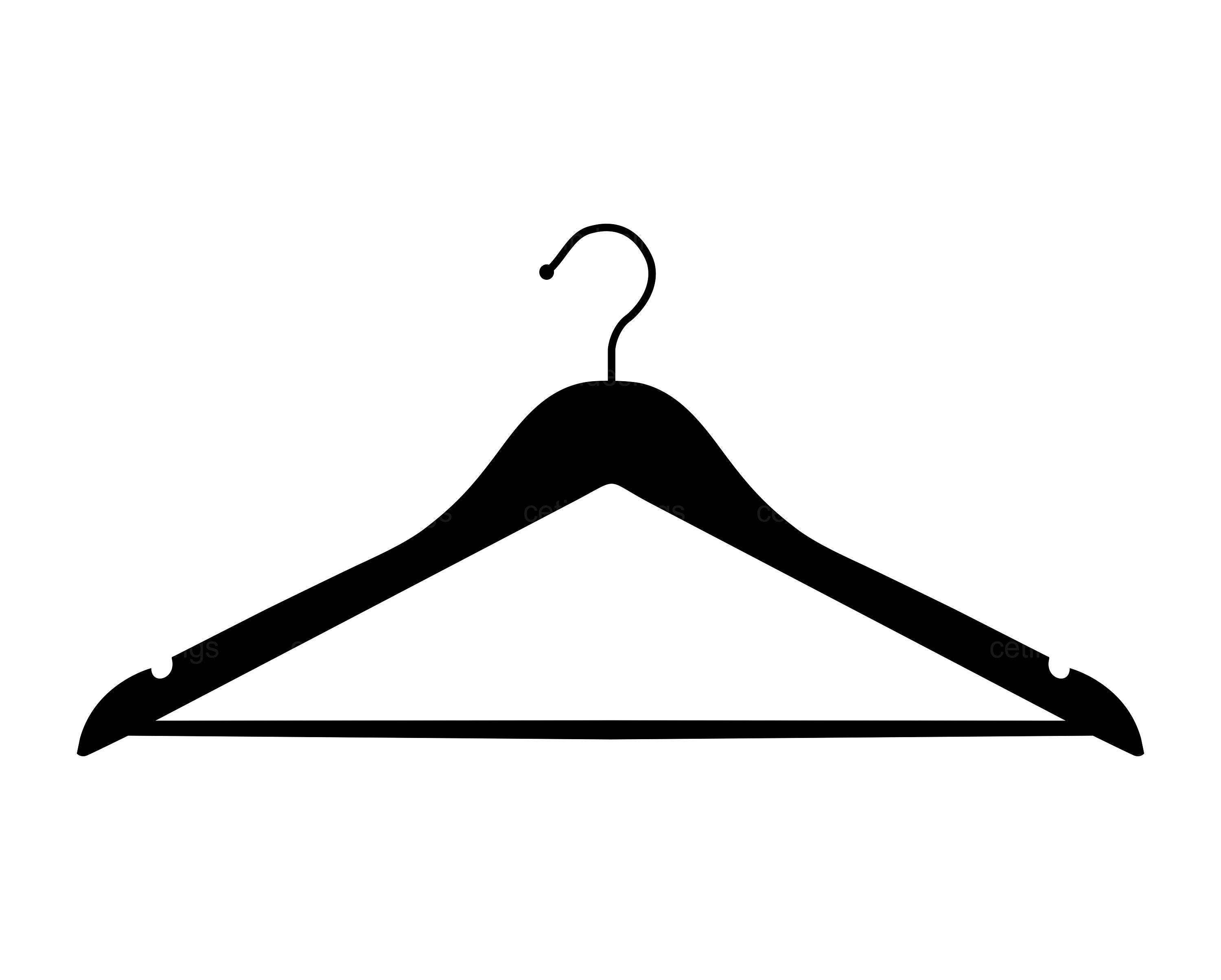 Black and White Hanger Clip Art - Black and White Hanger Image