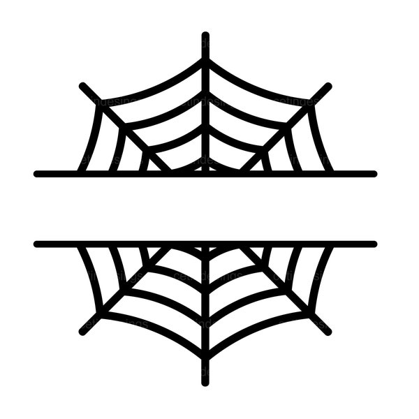 Spider Web Name Frame Svg, Spiderweb Monogram Png, Spider Web Frame Cricut Cut File