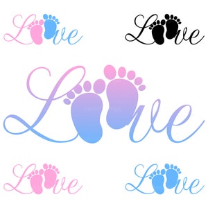 Baby Footprint Svg, Baby Feet Love Cricut Cut File, Baby Feet Sublimation Instant Download SVG, PNG
