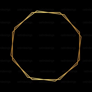 Couronne octogonale d’or SVG - Octogone Couronne PNG - Fichier de coupe de couronne octogonale - Sublimation de couronne octogonale - Cadre de nom de couronne octogonale