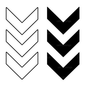 Chevron Arrows Svg, Chevron Arrows Outline Svg, Cricut Cut File And Png