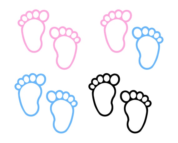 Baby Footprint SVG, Baby Feet SVG, Baby Foot SVG, Baby Foot Print Svg File  for Cricut & Silhouette, Baby Shower Svg Design Dxf, Pdf, Png 