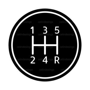 5 Speed Manual Transmission Svg And Png Cut File - 1, 2, 3, 4, 5,   R - Digital SVG