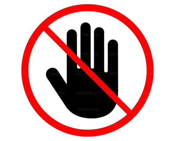 Stop hand, Hand forbidden sign, no entry, do not touch, do not push,  borders closed svg, png, jpg, eps, pdf, clipart, vector