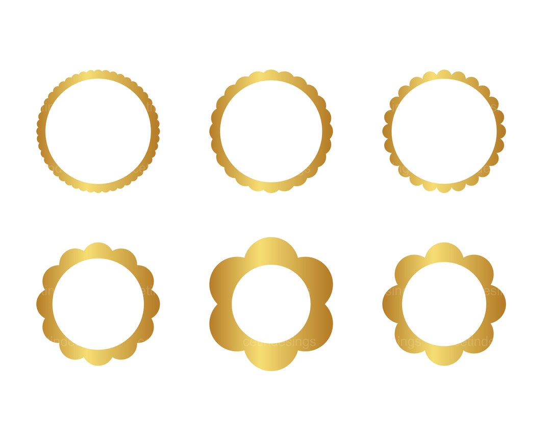 Gold Scallop Frame Svg, Scallop Frame Png, Scallop Frame Cut File