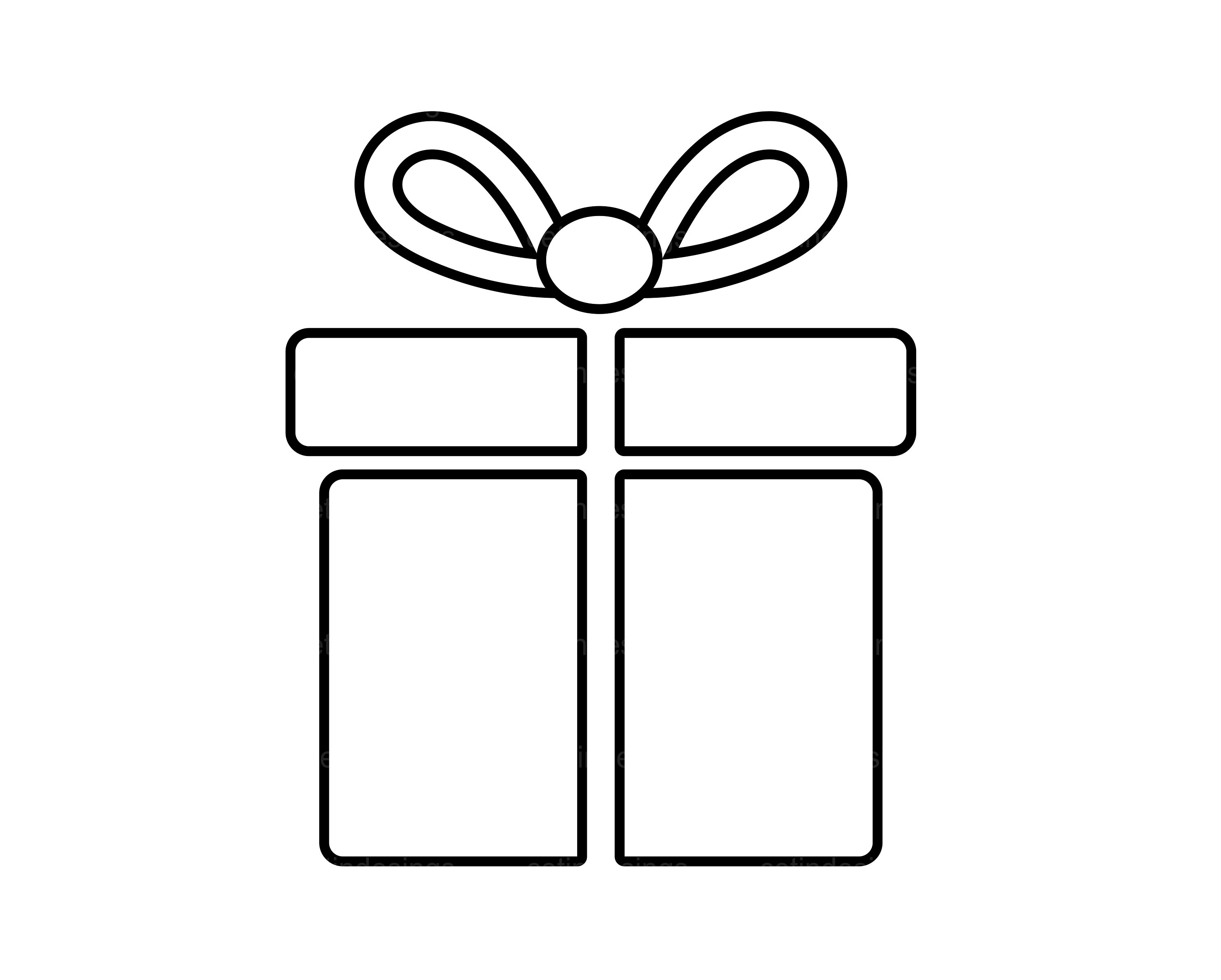 Gift box outline, present for Christmas, birthday or holiday
