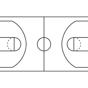 Basketball Court Outline SVG,  Basketball Court Outline  Png, Basketball Court Outline Cricut Cut File