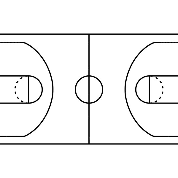 Basketball Court Outline SVG, Basketball Court Outline Png, Basketball Court Outline Plotterdatei