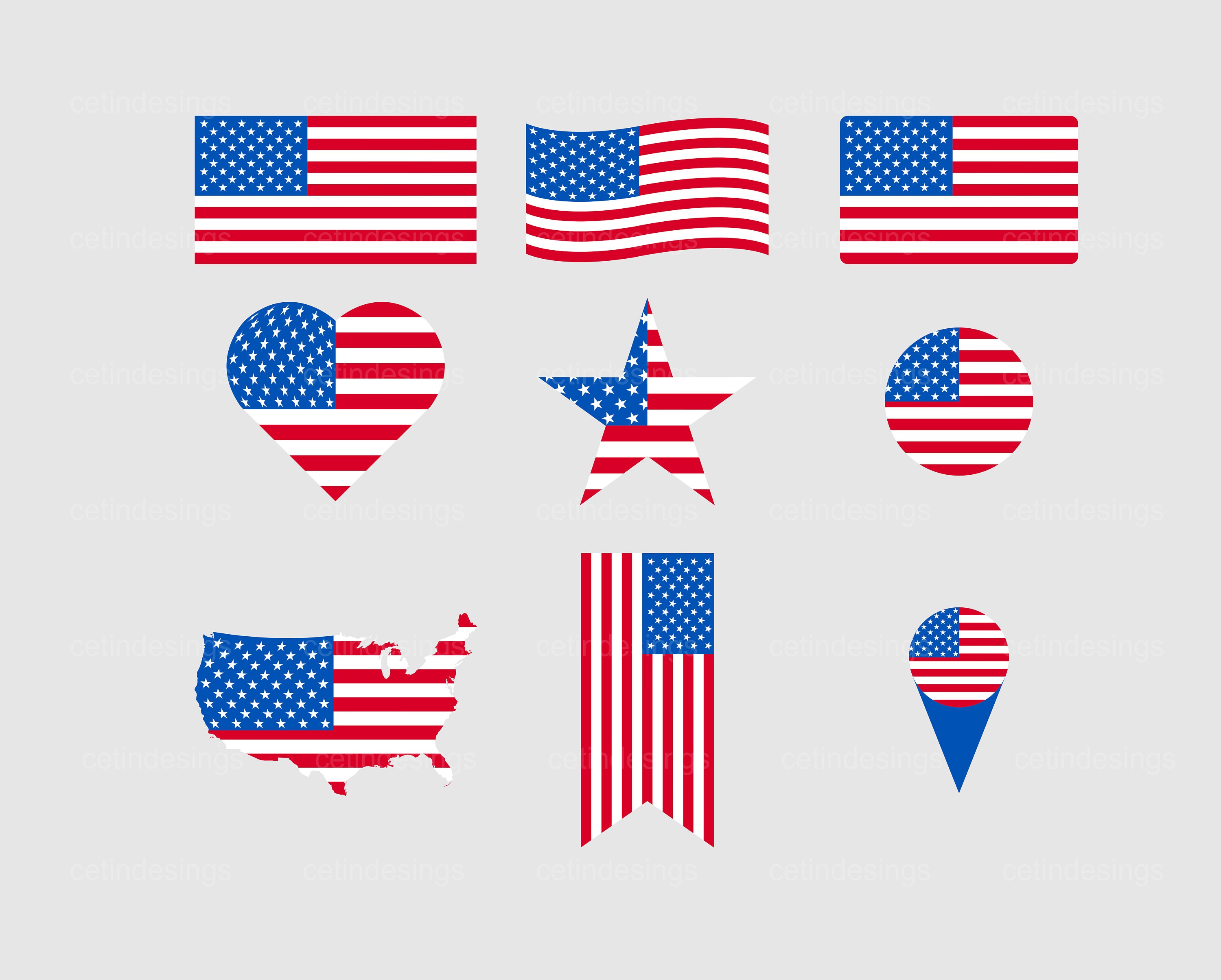9 Designs American Flag Svg Files USA American Flag Svg Png Etsy France