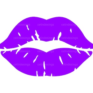 PURPLE LIPS PNG, Svg, Clipart, Jpg, Vector, Kiss Svg