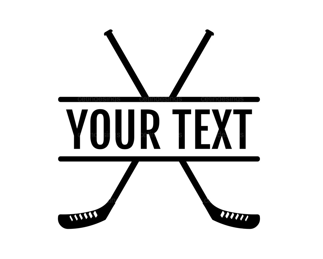 Hockey Monogram Svg Hockey Name Frame Cut File Crossed Hockey Sticks