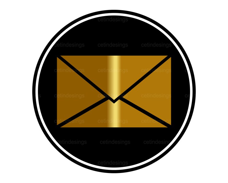 Gold Mail Icon Svg Png Jpg Eps Pdf Clipart Vector Etsy