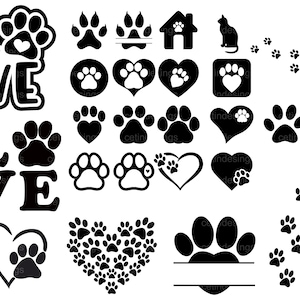 PAW PRINTS BUNDLE Commercial Use Svg, Paws Clipart, Dog Paw Svg, Hunting  Svg, Cricut Paw Svg, Animal Tracks Svg, Tracks Svg, Animal Paw 