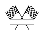 Racing Flag Split Name Frame Svg - Racing Flag Monogram Cut File - Racing Flag Png