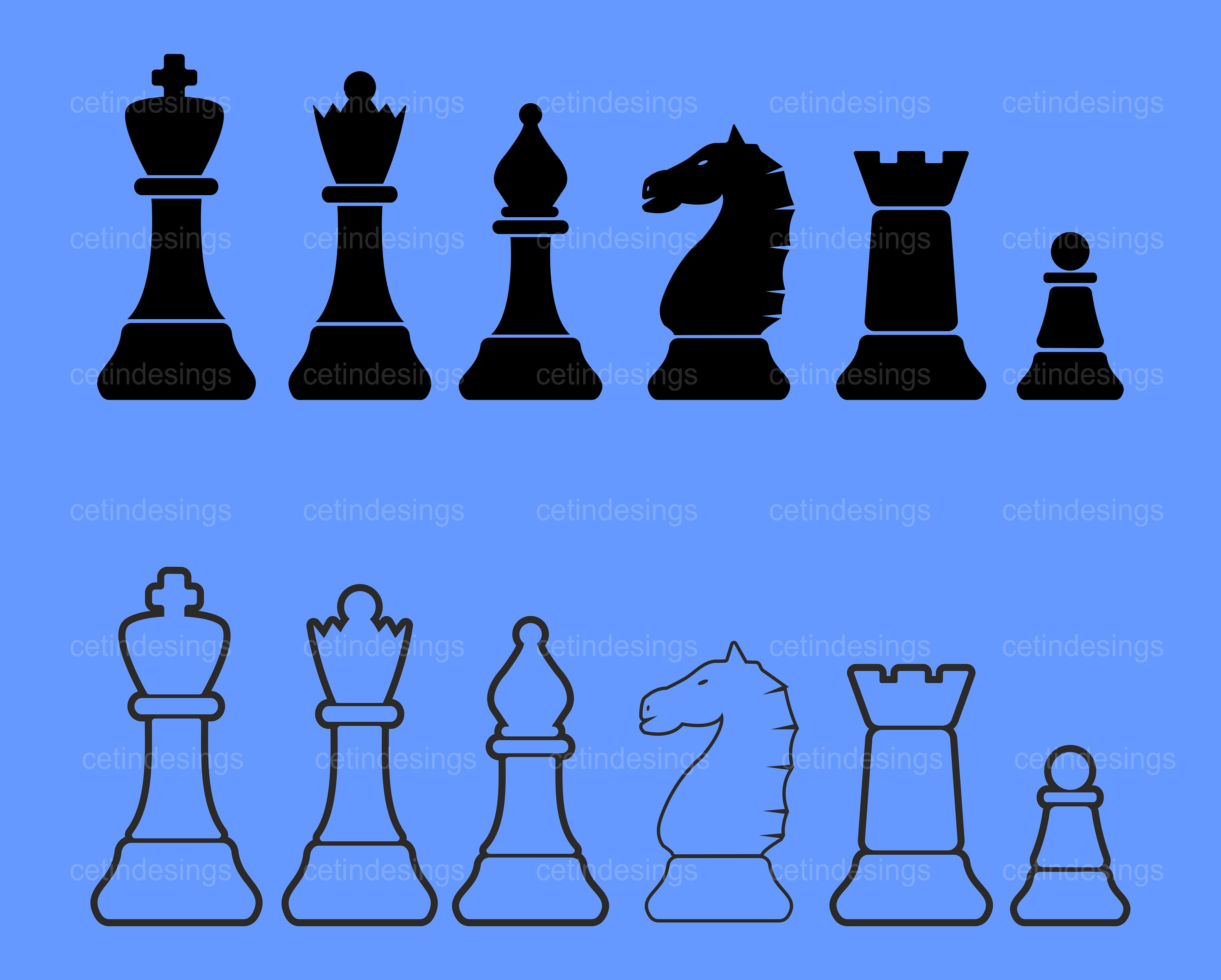 Chess Pieces Icon Set Svg Png Jpg Eps Pdf Clipart Vector 