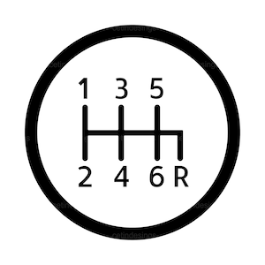 6-Gang-Schaltgetriebe Svg und Png Plotterdatei - 1, 2, 3, 4, 5, 6 R - Digital SVG