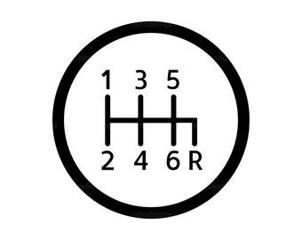 6-Speed Manual Transmission Svg And Png Cut File - 1, 2, 3, 4, 5, 6 R - Digital SVG