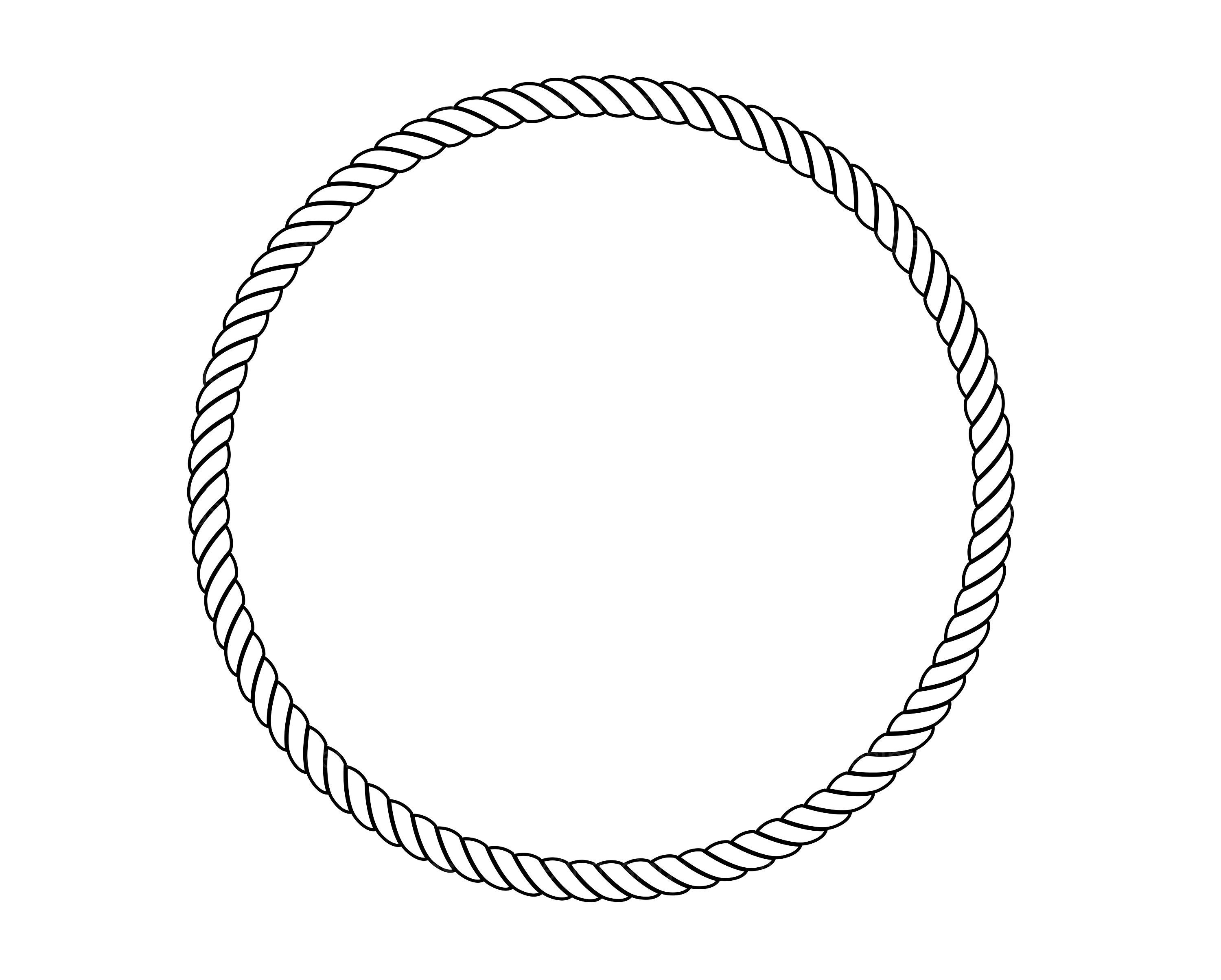 Rope Circle Frame Svg, Nautical Monogram, Rope Border Svg - Etsy