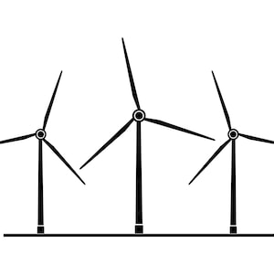 Wind Turbine Silhouette  svg, png, jpg, eps, pdf, clipart, vector