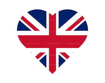 ハート型のイギリス国旗 svg、png、昇華、ベクター - Etsy 日本