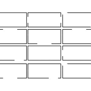 May include: A set of 12 blank white square labels with black borders. The labels are arranged in a 3x4 grid.