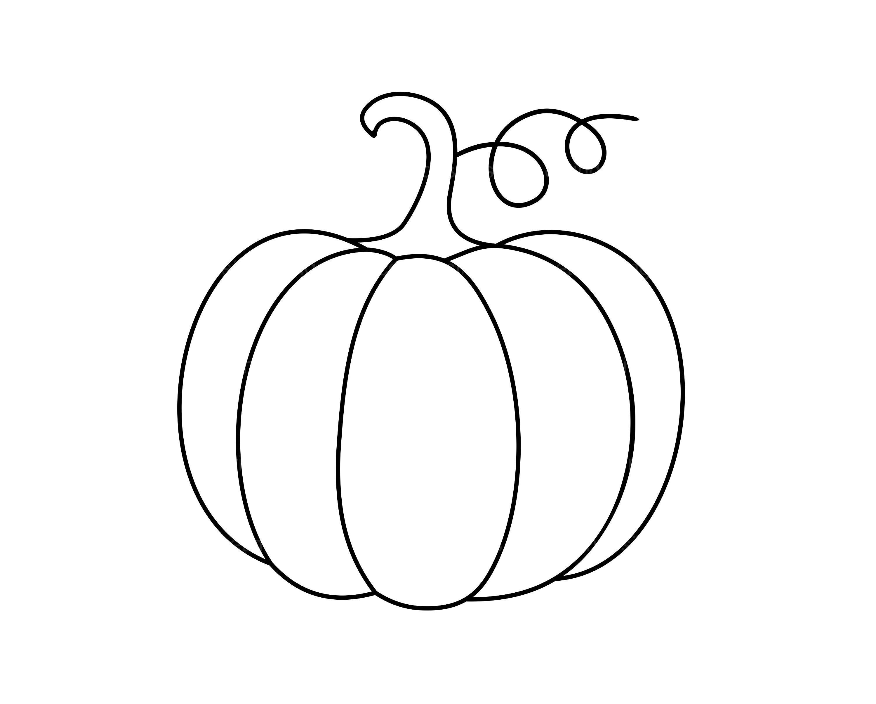 Pumpkins! Printable Practice Sheet or Clip Art — One Squiggly Line