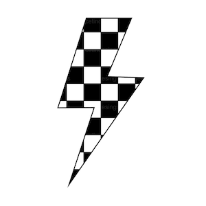 Checkered Lightning Bolt Svg | Checkered Lightning Bolt Cut File | Checkered Thunder Svg