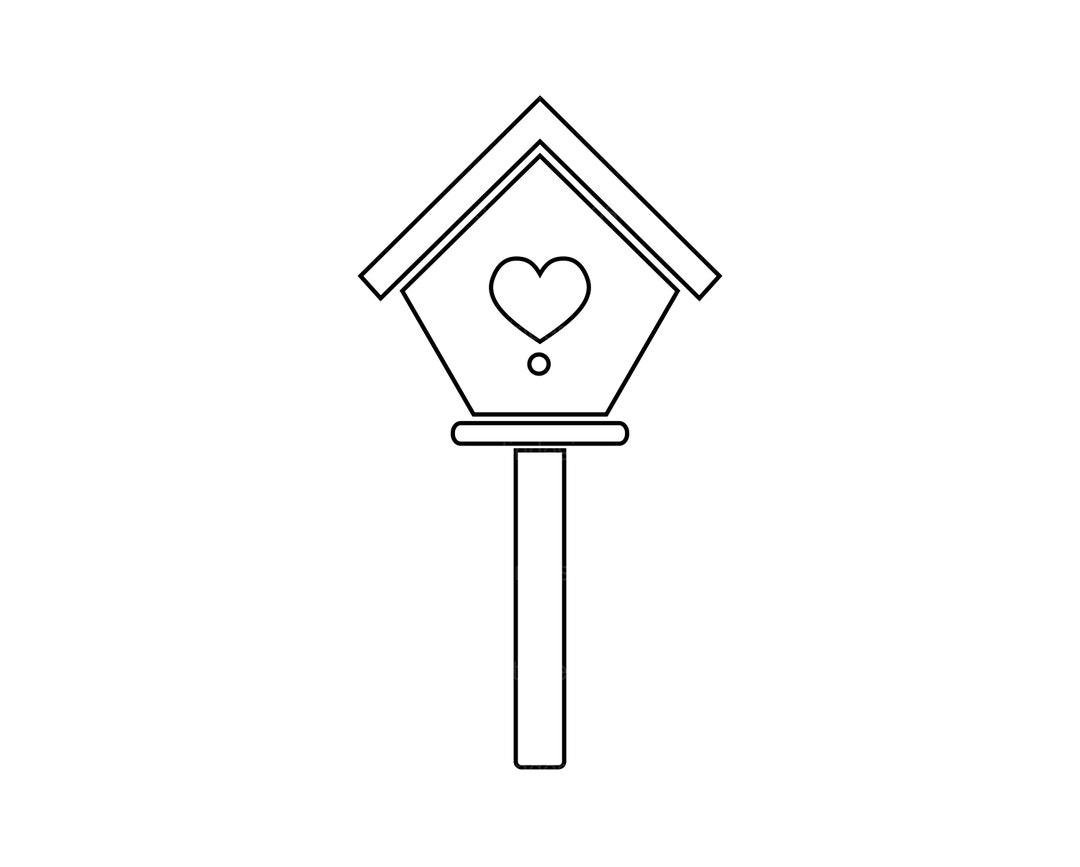 Sweet Birdhouse Outline Svg, Sweet Birdhouse Outline Cricut Cut File