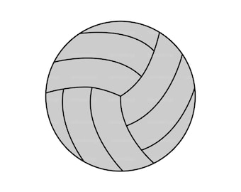 May include: A gray volleyball with black stitching.