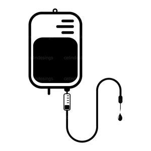 Infusion icon Svg And Png - Blood bag cricut cut file