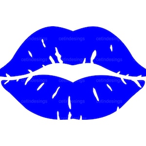 BLUE LIPS PNG, Svg, Clipart, Jpg, Vector, Kiss Svg