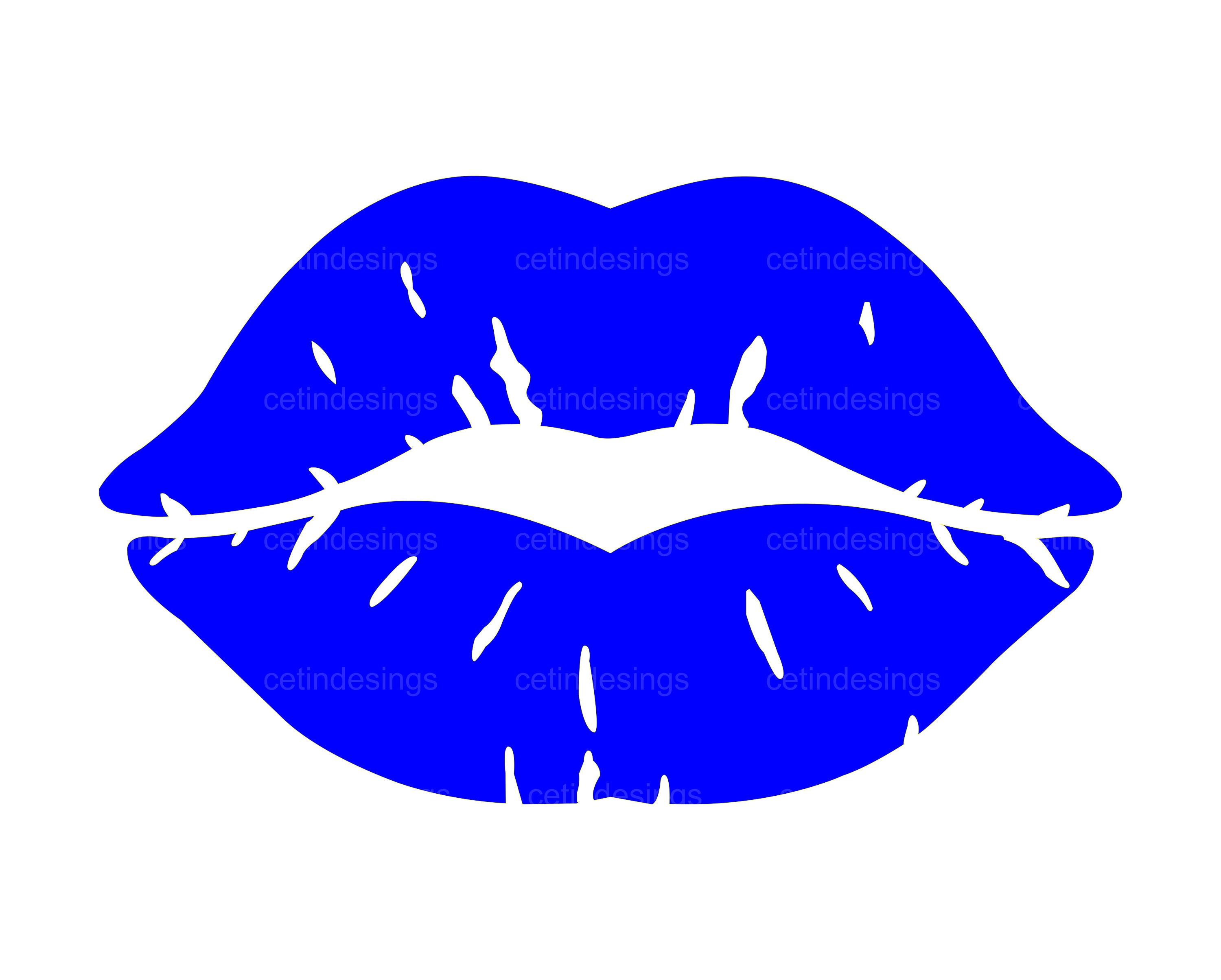 BLUE LIPS PNG Svg Clipart Jpg Vector Kiss Svg - Etsy