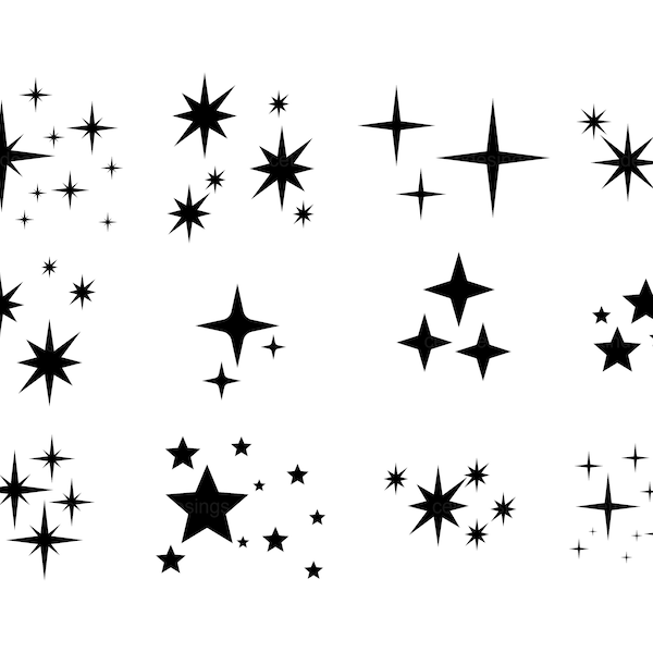 Sparkle Stars svg, png, jpg, eps, pdf, clipart, vector