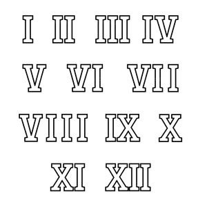 Roman Numerals Outline Svg, Roman Numerals Outline  Cut File, Roman Numerals Outline  Png, Roman Numerals Outline  Bundle