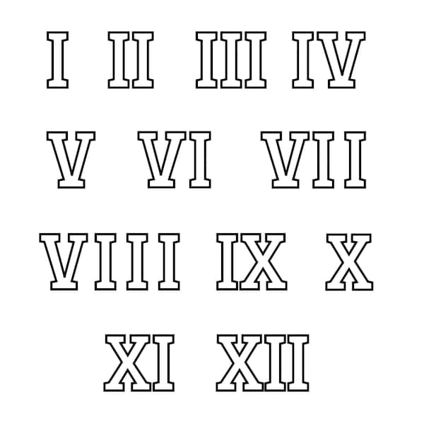 Roman Numerals Outline Svg, Roman Numerals Outline  Cut File, Roman Numerals Outline  Png, Roman Numerals Outline  Bundle