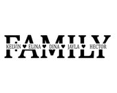 Family SVG, Split Name Frame Svg, Family Cricut Cut File