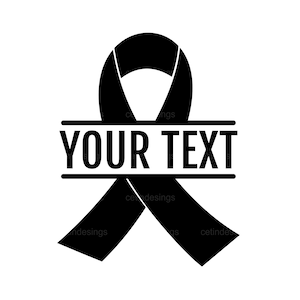 Awareness Ribbon Monogram | Awareness Ribbon Split Name Frame | Cancer Awareness Ribbon