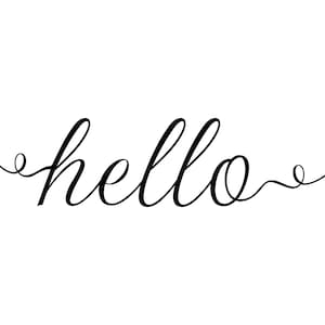 Hello SVG, Hello Script Cut File, Hello Door Sign SVG